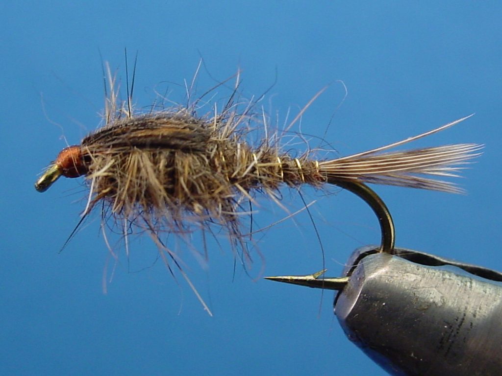 FLY FISHING FLIES 12 Beaded Green Weenie Inch Worm pattern size 16