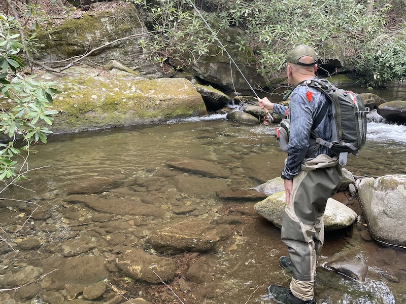 Fly FIshing a Smoky Mountain Trout Stream